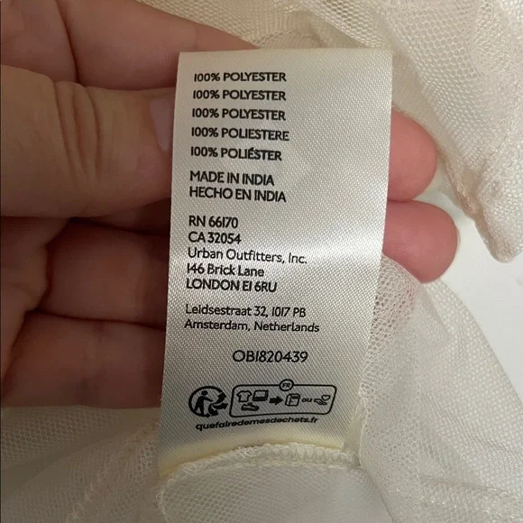 Anthropologie Embroidered Sheer Cream Lace Top - Picture 5 of 6